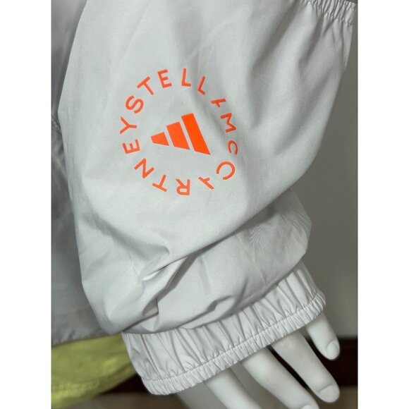 Adidas Stella McCartney Track Top S Oversized Grey Yellow Tan Zip Drawcords Logo - Picture 4 of 16